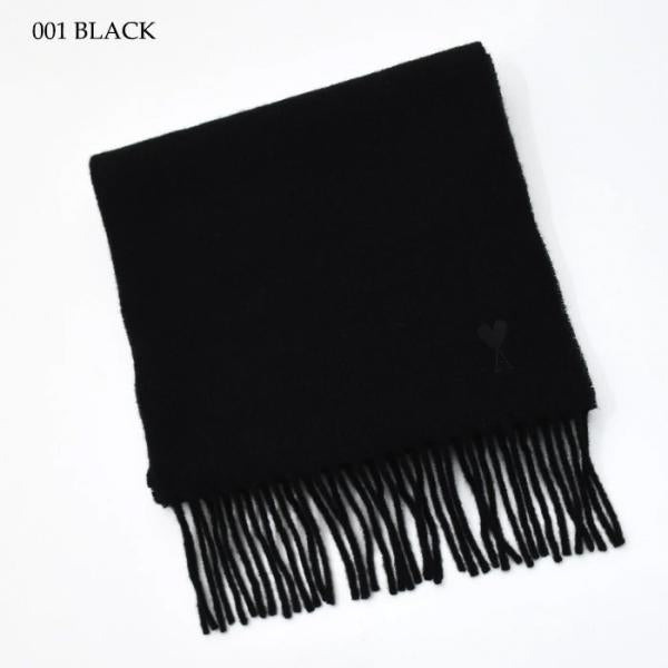 AMI PARIS AMI DE COEUR アミパリス Ami De Coeur ウール フリンジ クラシック スカーフ