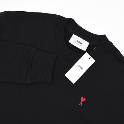 AMI PARIS Ami de Coeur Loopback Organic Cotton Fleece Sweatshirt 