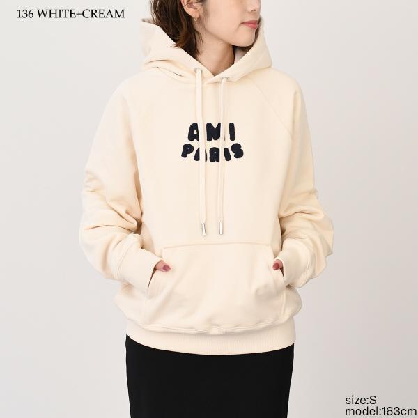 AMI PARIS AMI DE COEUR アミパリス AMI PARIS  パッチ ループバック オーガニックコットン ヘビーフリース パーカー