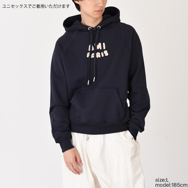 AMI PARIS AMI DE COEUR アミパリス AMI PARIS  パッチ ループバック オーガニックコットン ヘビーフリース パーカー