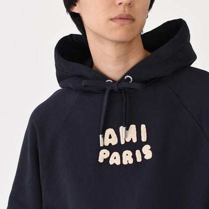 AMI PARIS AMI DE COEUR アミパリス AMI PARIS  パッチ ループバック オーガニックコットン ヘビーフリース パーカー
