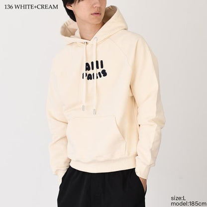 AMI PARIS AMI DE COEUR アミパリス AMI PARIS  パッチ ループバック オーガニックコットン ヘビーフリース パーカー