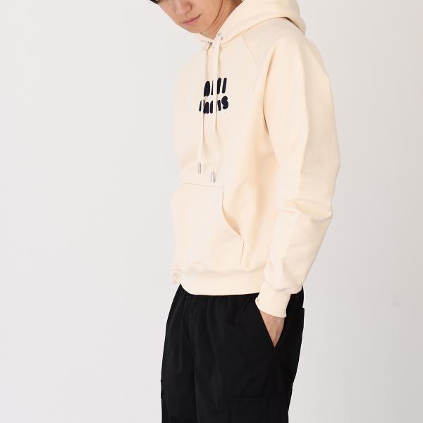 AMI PARIS AMI DE COEUR アミパリス AMI PARIS  パッチ ループバック オーガニックコットン ヘビーフリース パーカー