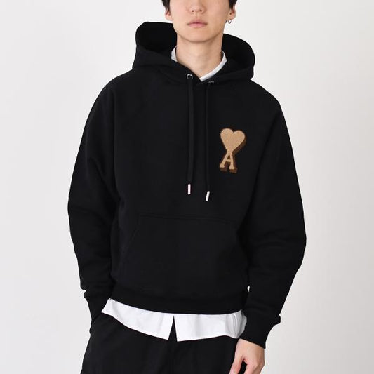 AMI PARIS AMI DE COEUR cotton fleece hoodie 