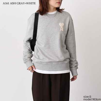 AMI PARIS Ami De Coeur ループバック ライトフリース ロングスリーブ スウェットシャツ