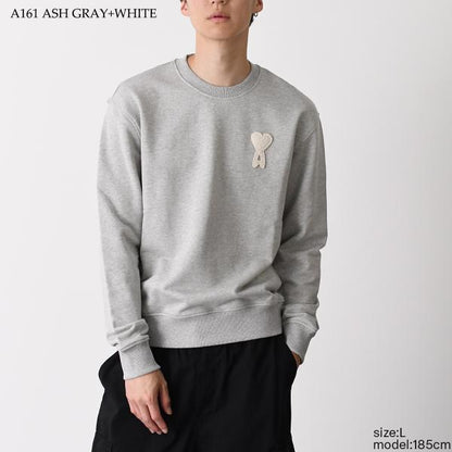AMI PARIS Ami De Coeur ループバック ライトフリース ロングスリーブ スウェットシャツ