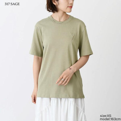 AMI PARIS Organic Cotton Heavy Jersey T-Shirt 