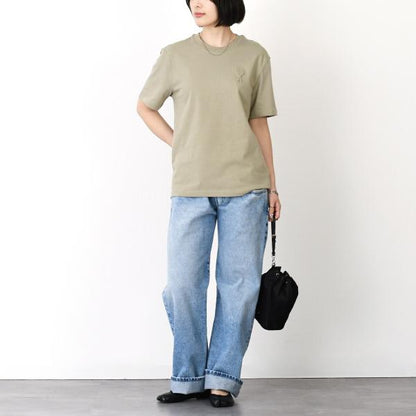 AMI PARIS Organic Cotton Heavy Jersey T-Shirt 