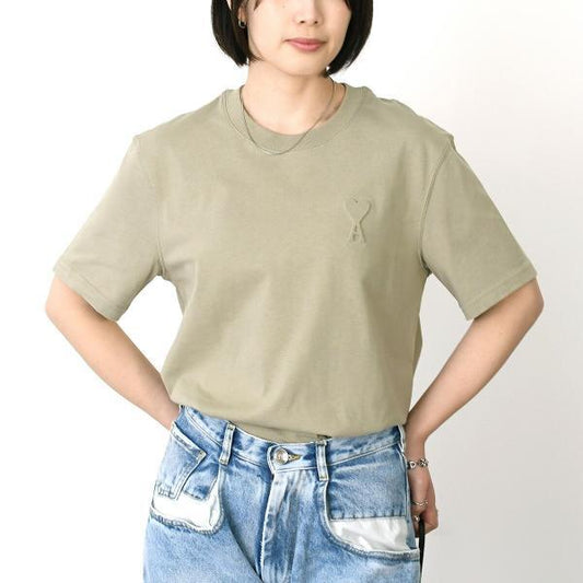 AMI PARIS Organic Cotton Heavy Jersey T-Shirt 
