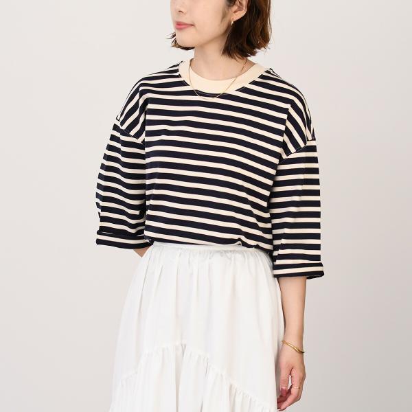 AMI ALEXANDRE MATTIUSSI AMI DE COEUR Ami Paris Recycled Cotton Loose Striped T-Shirt 