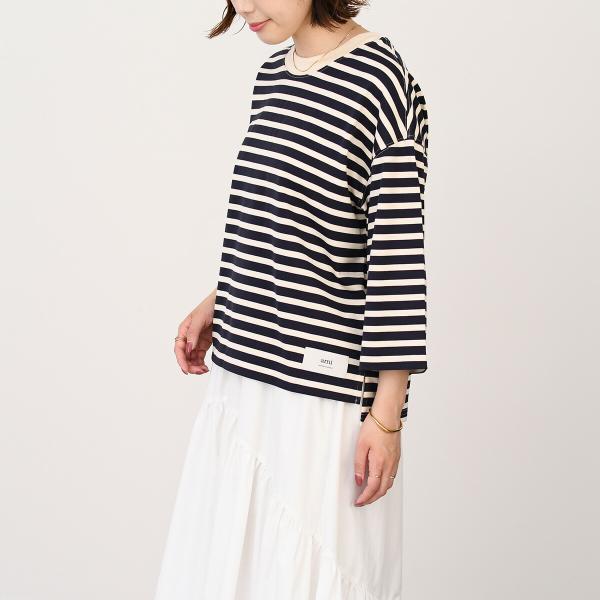 AMI ALEXANDRE MATTIUSSI AMI DE COEUR Ami Paris Recycled Cotton Loose Striped T-Shirt 