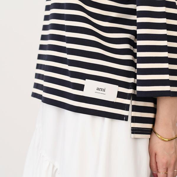 AMI ALEXANDRE MATTIUSSI AMI DE COEUR Ami Paris Recycled Cotton Loose Striped T-Shirt 