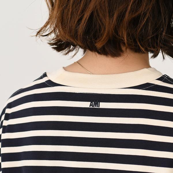 AMI ALEXANDRE MATTIUSSI AMI DE COEUR Ami Paris Recycled Cotton Loose Striped T-Shirt 