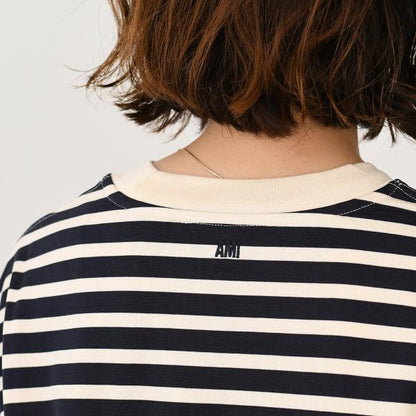 AMI ALEXANDRE MATTIUSSI AMI DE COEUR Ami Paris Recycled Cotton Loose Striped T-Shirt 