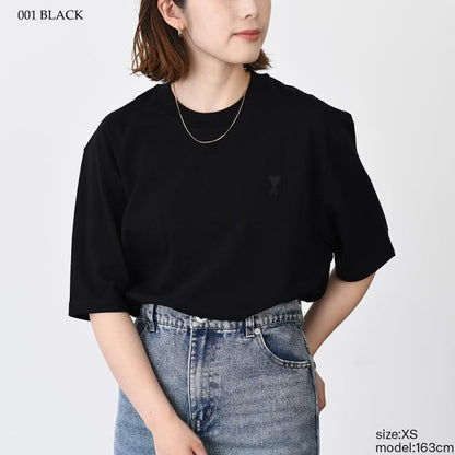 AMI PARIS AMI DE COEUR アミパリス Ami de Coeur オーガニックコットンジャージー Tシャツ ボクシーフィット