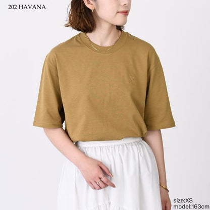 AMI PARIS AMI DE COEUR アミパリス Ami de Coeur オーガニックコットンジャージー Tシャツ ボクシーフィット