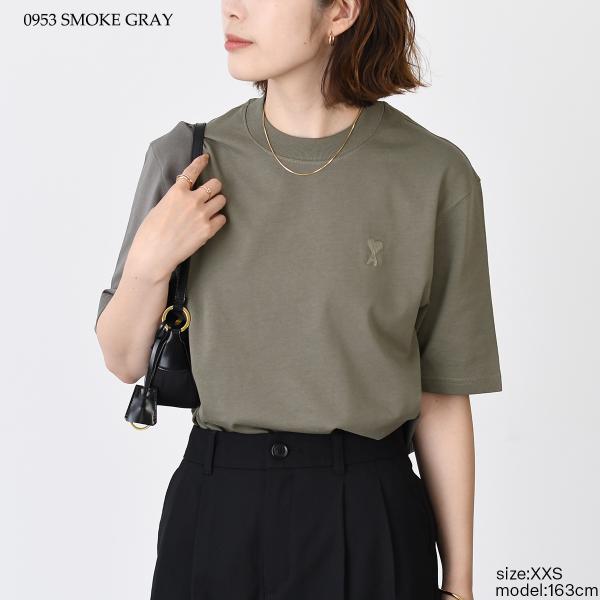 AMI PARIS AMI DE COEUR アミパリス Ami de Coeur オーガニックコットンジャージー Tシャツ ボクシーフィット