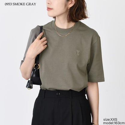 AMI PARIS AMI DE COEUR アミパリス Ami de Coeur オーガニックコットンジャージー Tシャツ ボクシーフィット