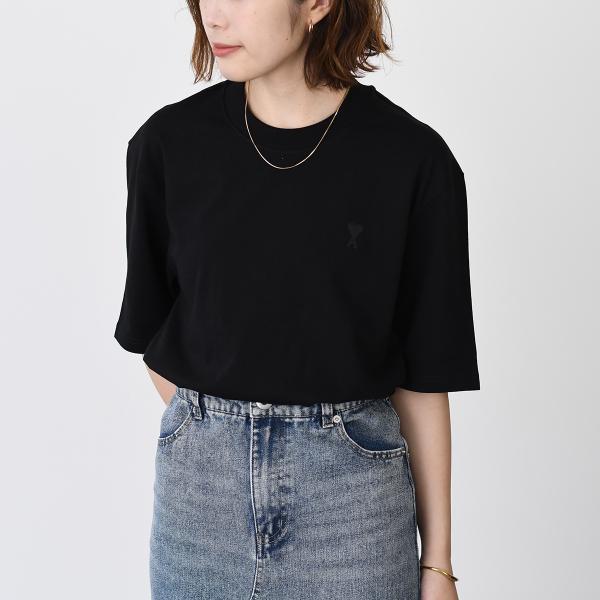 AMI PARIS AMI DE COEUR アミパリス Ami de Coeur オーガニックコットンジャージー Tシャツ ボクシーフィット
