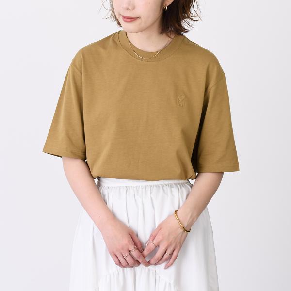 AMI PARIS AMI DE COEUR アミパリス Ami de Coeur オーガニックコットンジャージー Tシャツ ボクシーフィット