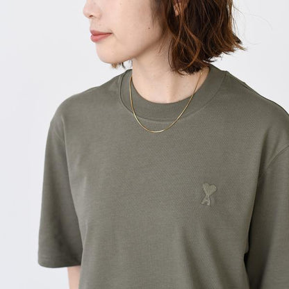 AMI PARIS AMI DE COEUR アミパリス Ami de Coeur オーガニックコットンジャージー Tシャツ ボクシーフィット