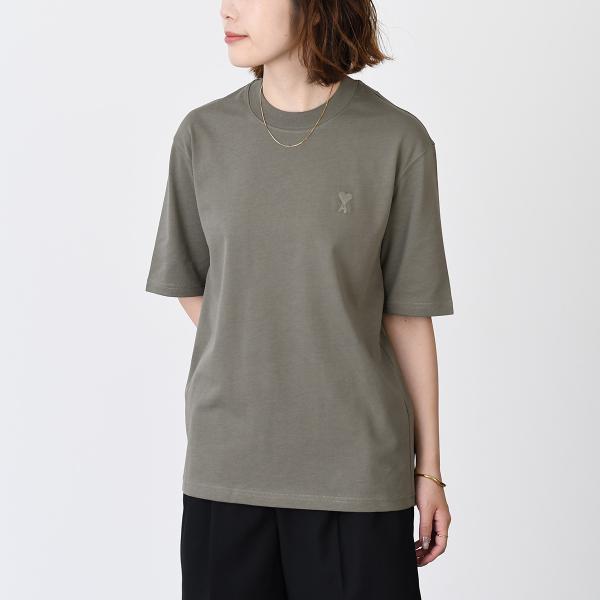 AMI PARIS AMI DE COEUR アミパリス Ami de Coeur オーガニックコットンジャージー Tシャツ ボクシーフィット