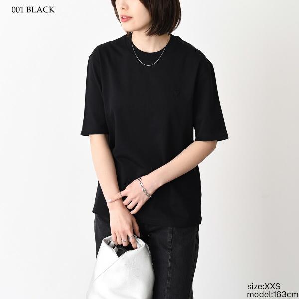 AMI PARIS AMI DE COEUR Ami de Coeur ヘビーコットンジャージー エンボス Tシャツ ボクシーフィット