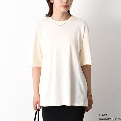 AMI PARIS AMI DE COEUR Ami de Coeur ヘビーコットンジャージー エンボス Tシャツ ボクシーフィット