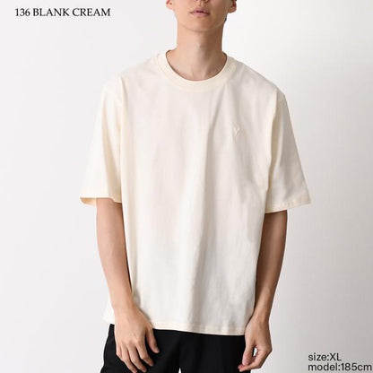 AMI PARIS AMI DE COEUR Ami de Coeur ヘビーコットンジャージー エンボス Tシャツ ボクシーフィット