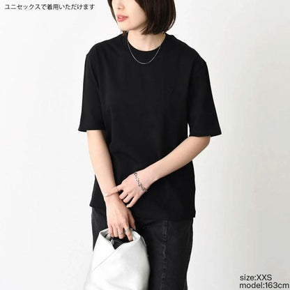 AMI PARIS AMI DE COEUR Ami de Coeur ヘビーコットンジャージー エンボス Tシャツ ボクシーフィット