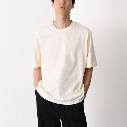 AMI PARIS AMI DE COEUR Ami de Coeur ヘビーコットンジャージー エンボス Tシャツ ボクシーフィット