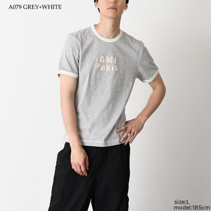 AMI PARIS ニットパッチ クラシックフィットTシャツ
