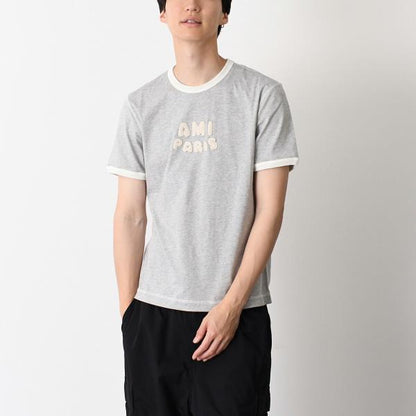AMI PARIS ニットパッチ クラシックフィットTシャツ