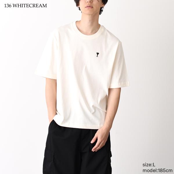 AMI PARIS AMI DE COEUR Place Des Victoires プリント ヘビーコットンジャージー Tシャツ