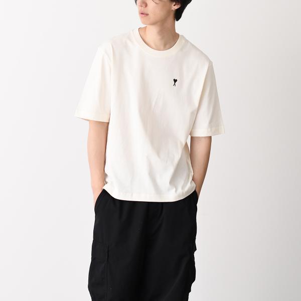 AMI PARIS AMI DE COEUR Place Des Victoires プリント ヘビーコットンジャージー Tシャツ
