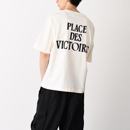 AMI PARIS AMI DE COEUR Place Des Victoires プリント ヘビーコットンジャージー Tシャツ