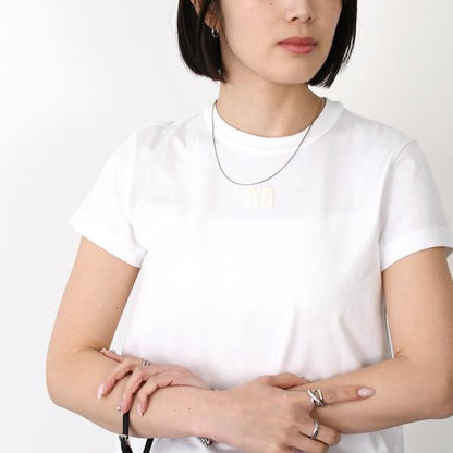 Alexander Wang 퍼플 로고 코튼 저지 티셔츠 