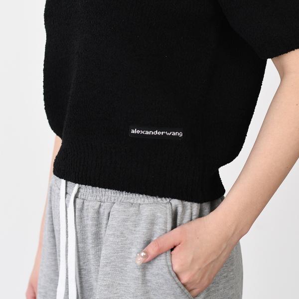 Alexander Wang Cropped Short Sleeve Crew Neck T-Shirt 