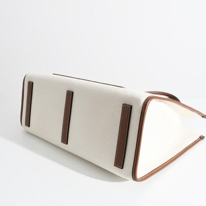 BURBERRY ツートン キャンバス＆レザー ミディアム フレヤトート