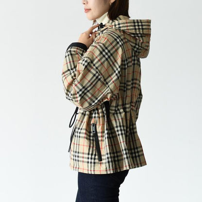 BURBERRY チェック ドローストリング ジャケット