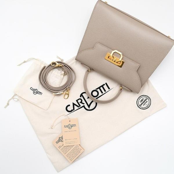 CARBOTTI ローレン グレージュレザーハンドバッグ CARBOTTI カルボッティ ハンドバッグ ショルダーバッグ LOREN ローレン
