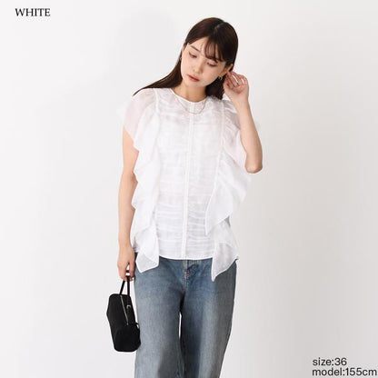 CHLOE sleeveless ruffle top 
