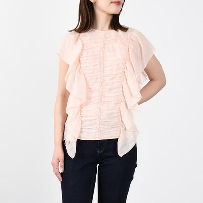 CHLOE sleeveless ruffle top 