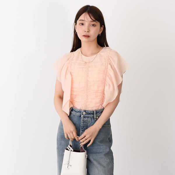 CHLOE sleeveless ruffle top 