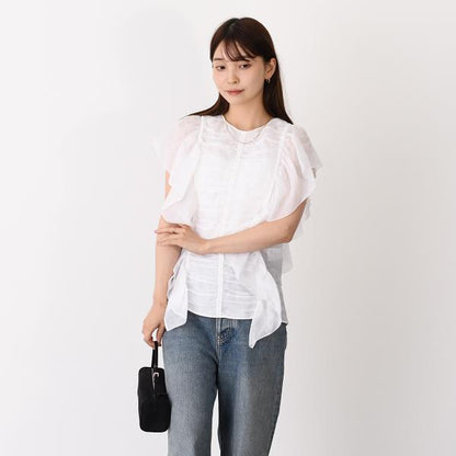 CHLOE sleeveless ruffle top 
