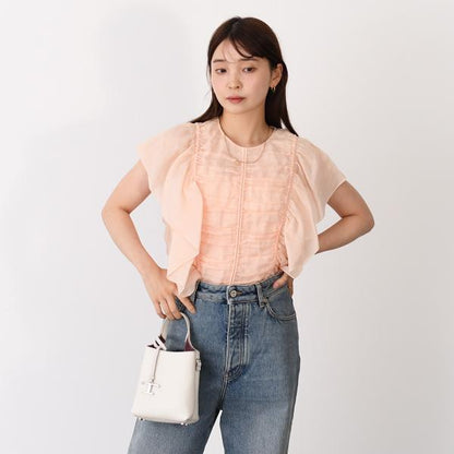 CHLOE sleeveless ruffle top 