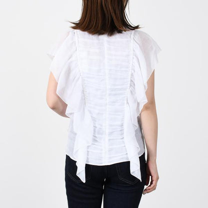 CHLOE sleeveless ruffle top 