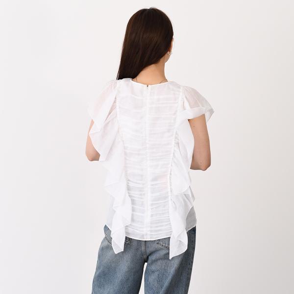 CHLOE sleeveless ruffle top 