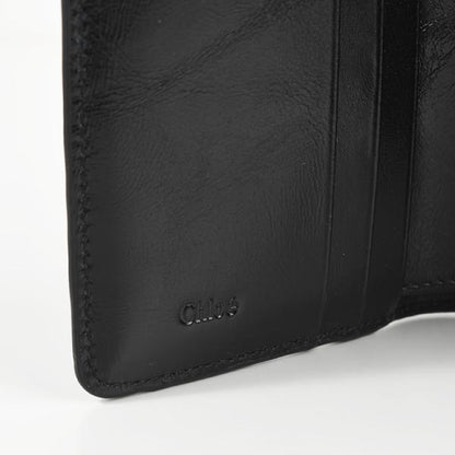 CHLOE シャイニーレザー製クロエ Cスモールトリフォールドウォレット