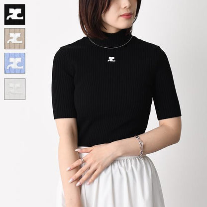 Courreges REEDITION 半袖リブニットセーター